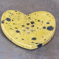 Heart-Shaped Handmade Ceramic Soap Dish - Gorse