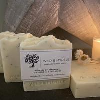 Roman Chamomile, Orange and Bergamot with Blue Poppy Seeds Handmade Soap