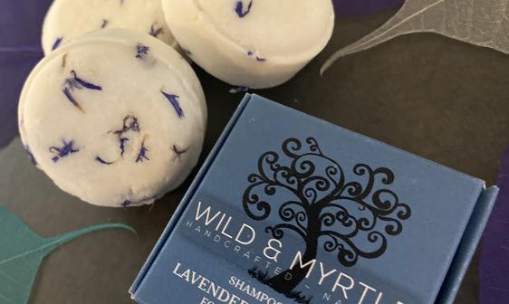 Lavender & Patchouli Shampoo Bar with Cornflower Petals