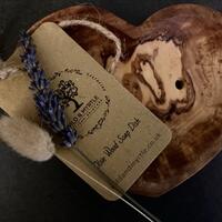 Heart-shaped Olive Wood Soap Dish