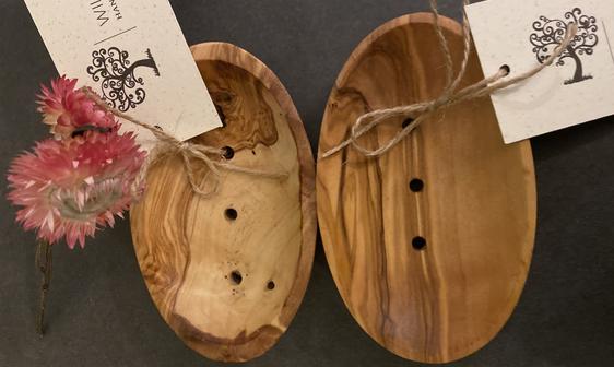 Oval Olive Wood Soap Dish