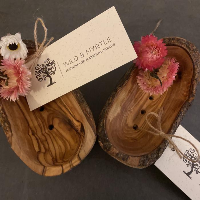 Rustic Olive Wood Soap Dish