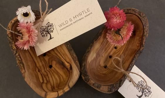 Deep Rustic Olive Wood Soap Dish